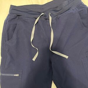 Figs Navy Yola High Waisted Scrub Pant